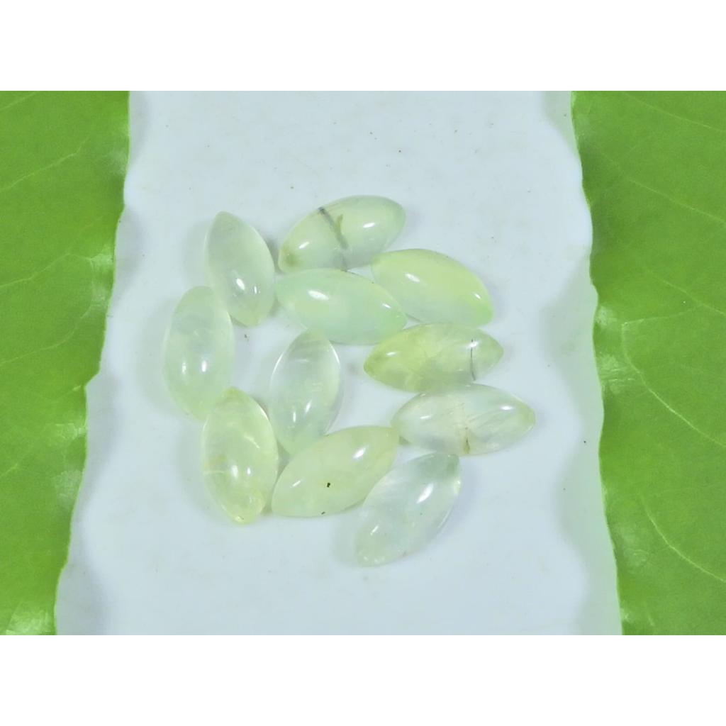 5X12MM Natural Prehnite Marquise Cabochon Loose Gemstone 11 Pcs Lot A-269