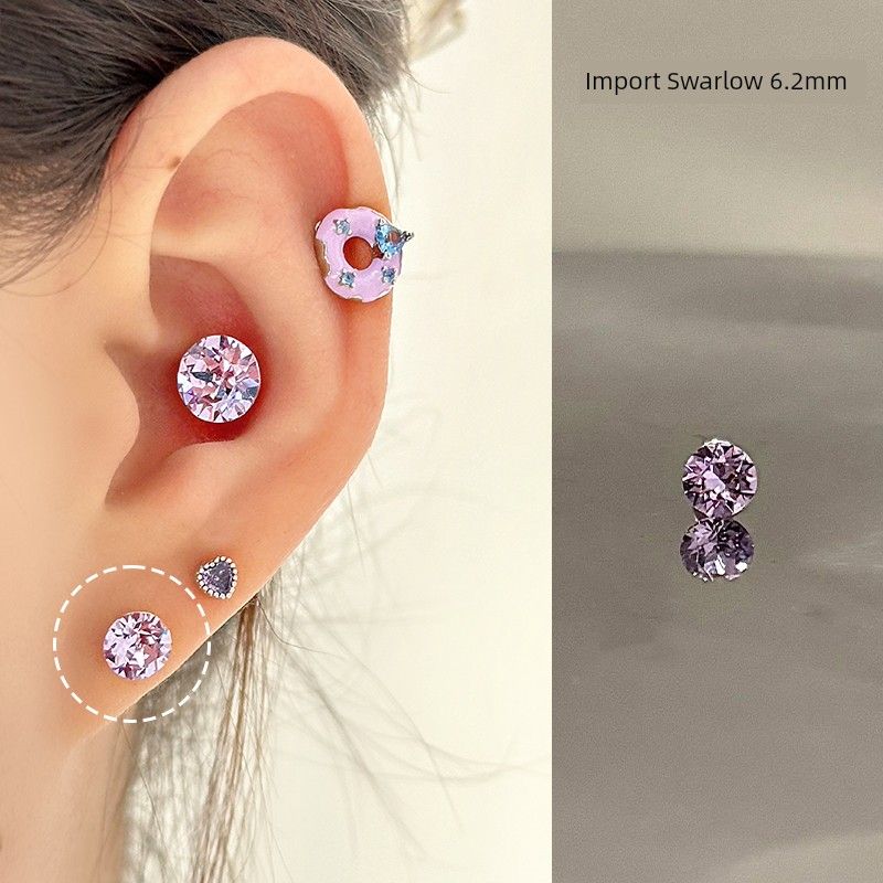 

Магазин Ringring Медицинская титановая сталь Серьга-пусет для кости уха Фиолетовые китайские серьги-пусеты Маленькие серьги из титанового сплава Серьга-пирсинг для кости уха 6.2mm Violet 1