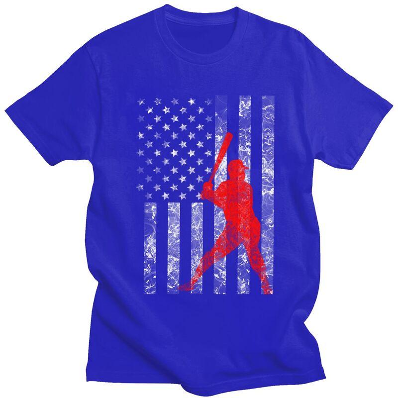 Custom American Baseball Tshirts for Men Short Sleeves Casual T Shirt Tshirts Loose Fit Pure Cotton Tees Gift Idea