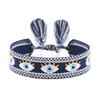 Embroidered Woven Charm Bracelets Adjustable Rope Blue Eyes Bracelet  Fabric Bracelets