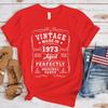 New Funny Vintage 1973 Birthday T Shirt Unisex Short Sleeve O Neck Summer Casual Vintage 1973 Letter Printing T-Shirt Top Tee