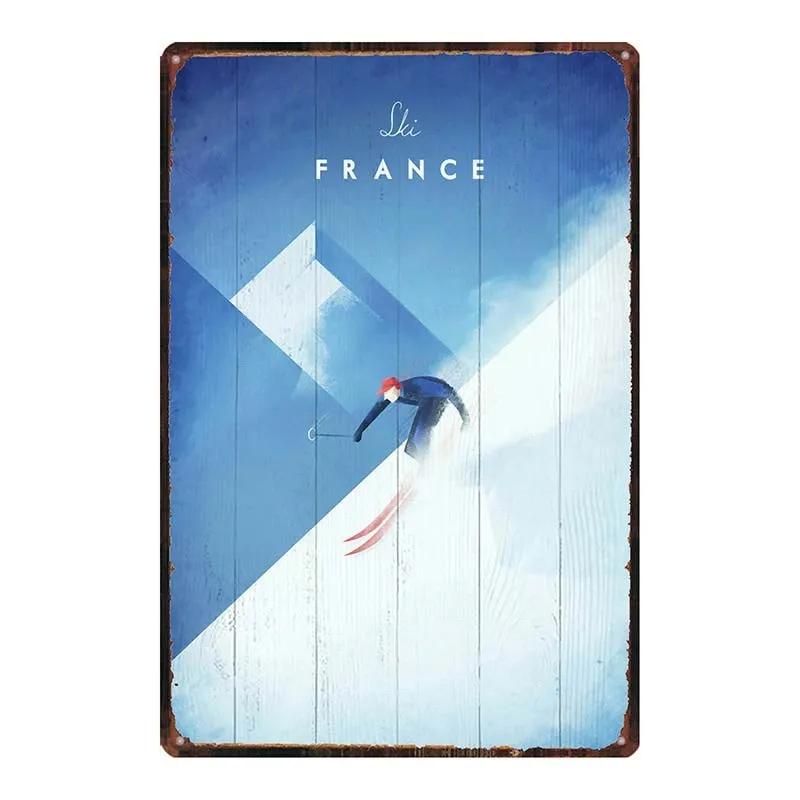 Vintage Paris Champagne Metal Tin Sign Wine Travel Souvenir Wall Art for Bar Restaurant Home Decor xCM