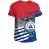 Fashion Women's T-Shirt Recomof Cabo Verde Flag Map 3D Printed T-Shirt Badge Graphic T-Shirt Men