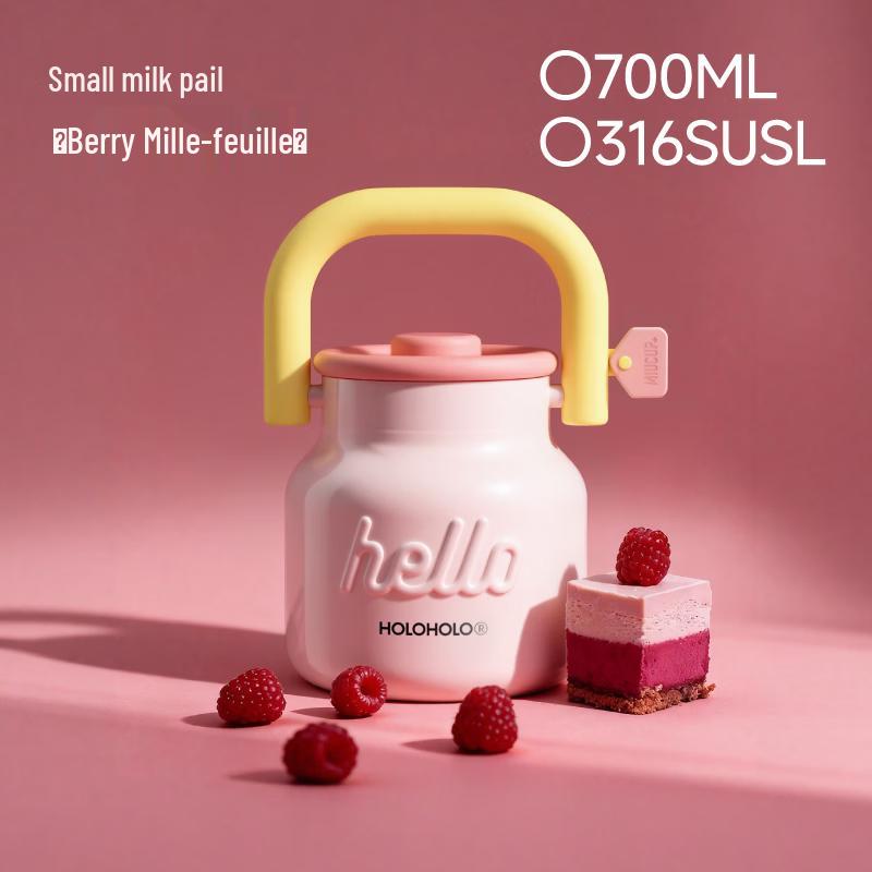 HOLOHOLO 700ml Stainless Steel Insulated Water Bottle with Straw