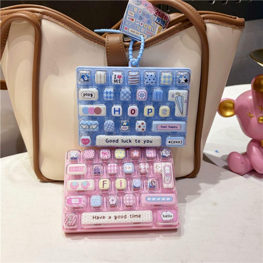 26-key Keyboard Keychain Pressable Keys Keyboard Toy Durable Press Button Toy Bag Ornament