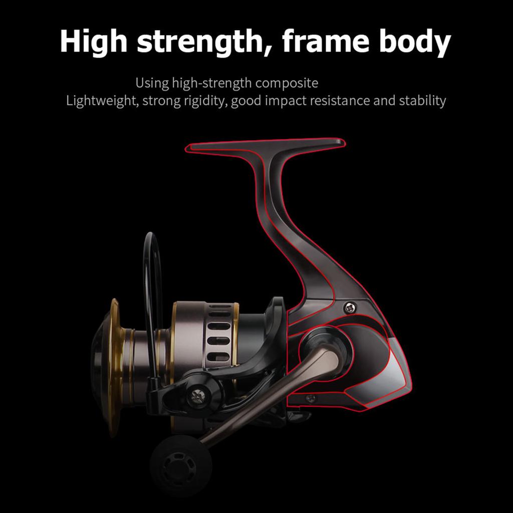 Handle Interchangeable Fishing Reel HE1000-7000 5.2:1 Gear Ratio Fishing Reel 22LBs Drag Fishing Reel
