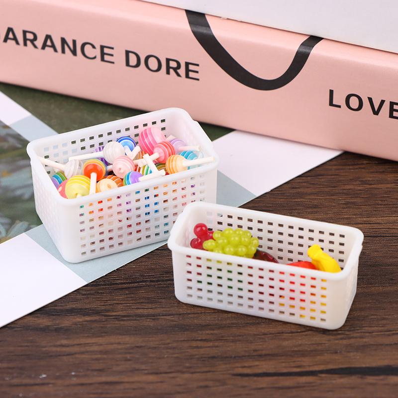 1:12 1:6 Dollhouse Miniature Storage Basket Laundry Basket Fruit Vegetable Food Storage Basket Home Decor Toy