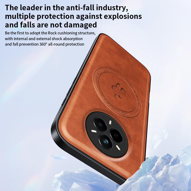 Wireless Charging Magnetic Case for Realme 14 Pro 5G 14 Pro+ Plus Protective Cover PU Leather Hard Back Shell Coque