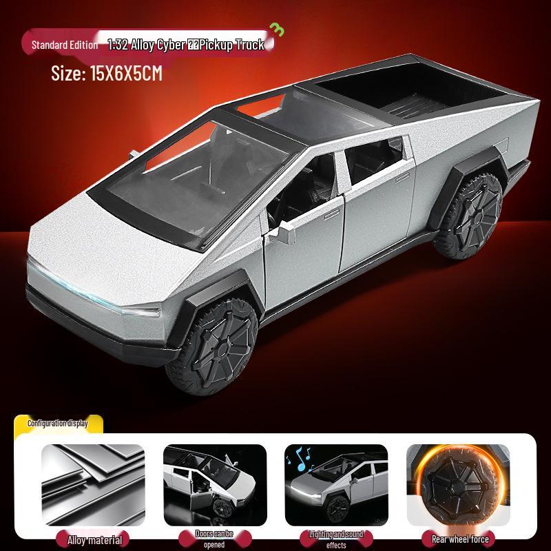 

Игрушечная модель пикапа Tesla, украшение, сплав, подарок
