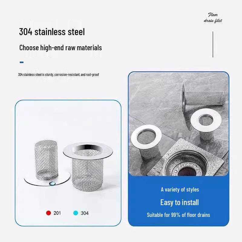 Universal Stainless Steel Hair Filter for Bathroom Floor Drain, Basin, Toilet, and Bathtub