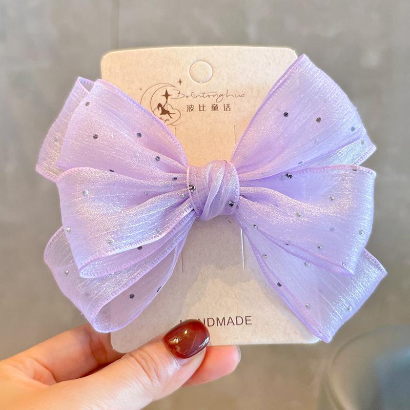New Pearl Bow Hair Clips Gauze 3D Princess Sweet Barrettes for Children Headwear Girls Kids Hair Accessories