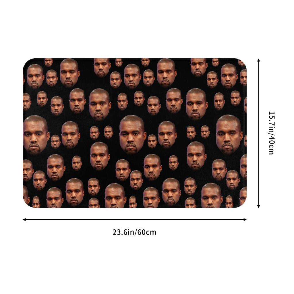 Funny Kanye West Collage Meme Front Door Mat Anti-Slip Outdoor Quick Dry  Doormat Kitchen Bedroom Entrance Rug Carpet