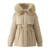 Thickened Plush Hooded Pie Overcomes Retro Warm Cotton Clothes, Sweet Wind Waist Fashionable Simple Coat