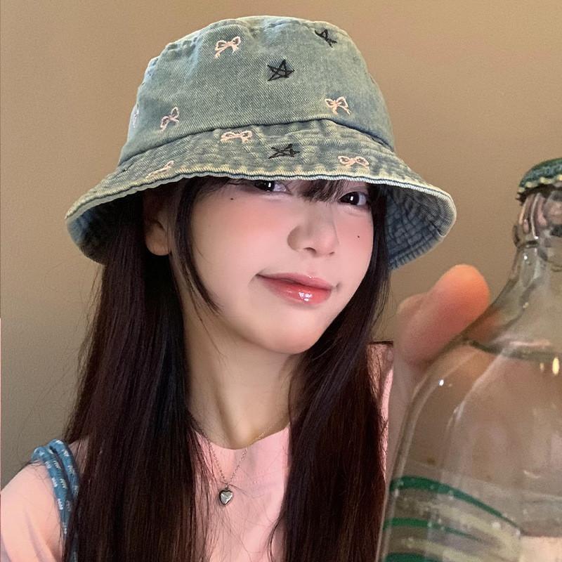 Wide Classic Denim Brim Hat For Women With Embroidery Ideal For Sunny Days