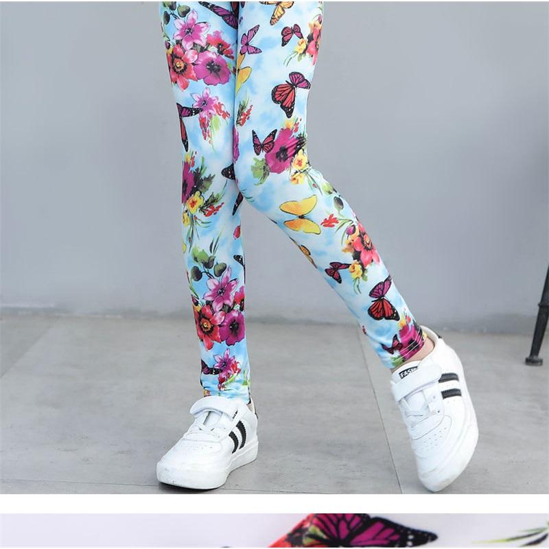 Girls Leggings Spring Autumn Thin Kids Stretch Printed Pants Korean Style Children's Clothing Trousers Stylish And Comfortable Kids Leggings For Girls