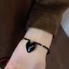 Irregular Fashion Choker Drawstring Crystal Heart Bracelet Heart Pendant Necklace  Women Gifts
