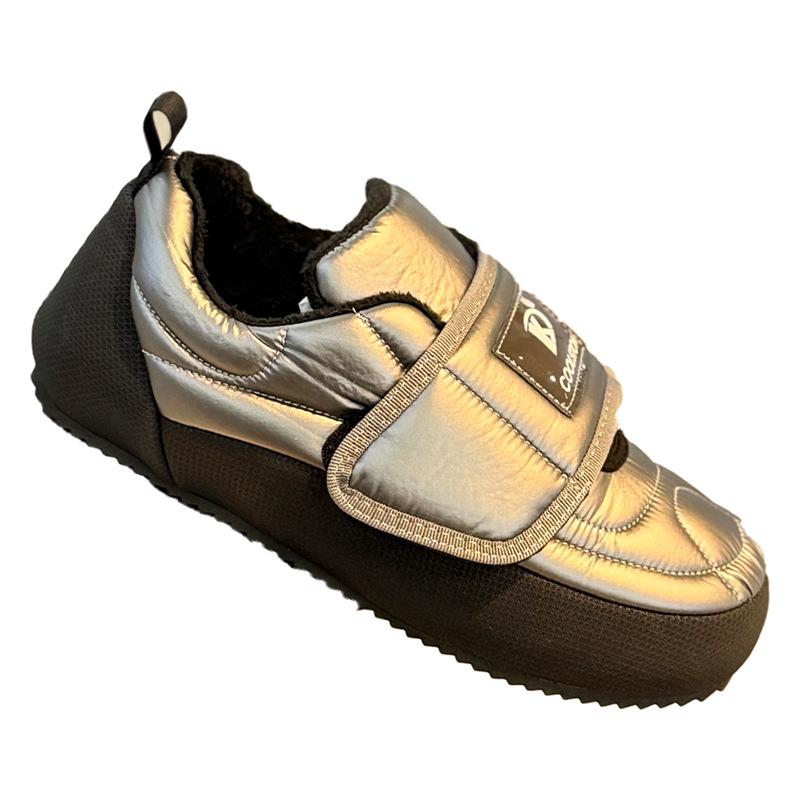 Winter New Bread Shoes Velcro Low Top Fleece Warm Daily Ah JK