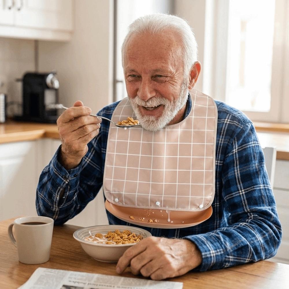 Waterproof Elderly Bib Washable Feeding Bib Comfortable Eating Smock Messy Eating