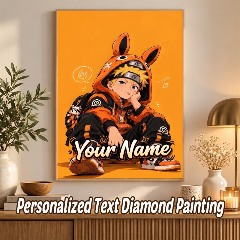 Naruto Uzumaki Custom Name Diamond Painting Personalized 5D Full Drill DIY Diamond Art Home Decor