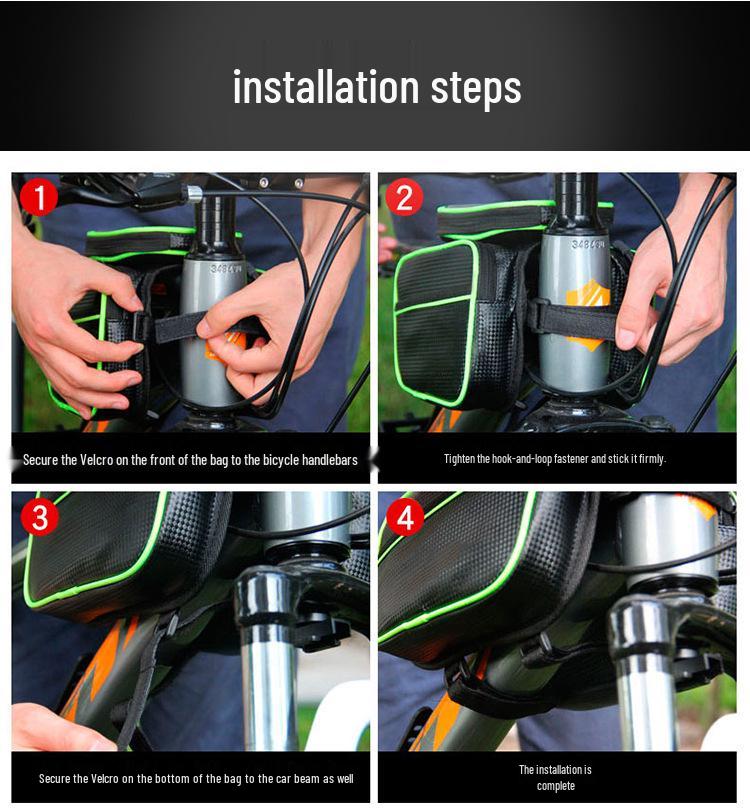 Bicycle Front Beam Touch Screen Phone Bag - Mountain Bike Top Tube Saddle Bag