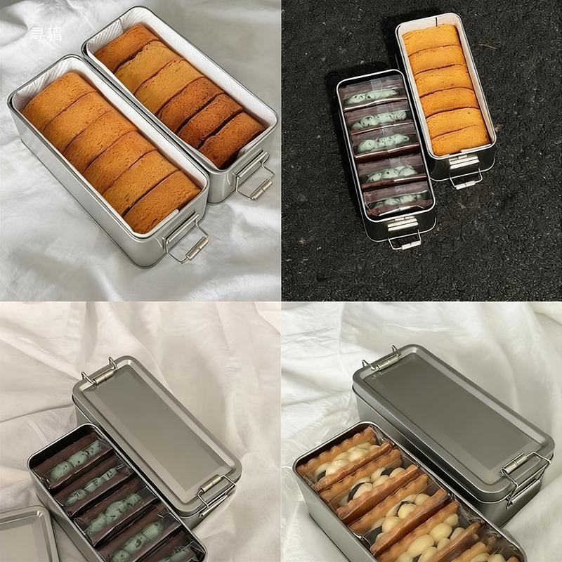 Rechteckige Keksdosen aus Weißblech mit Deckel, staubdicht, für Zuhause, Küche, Schreibtisch, Aufbewahrungsdose für Süßigkeiten, Kaffee, Tee, Schmuck, Schokolade