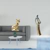Cat Statue Decorative Figurine Animal Sculpture Art Craft Ornament for Fireplace African Tribal Lady