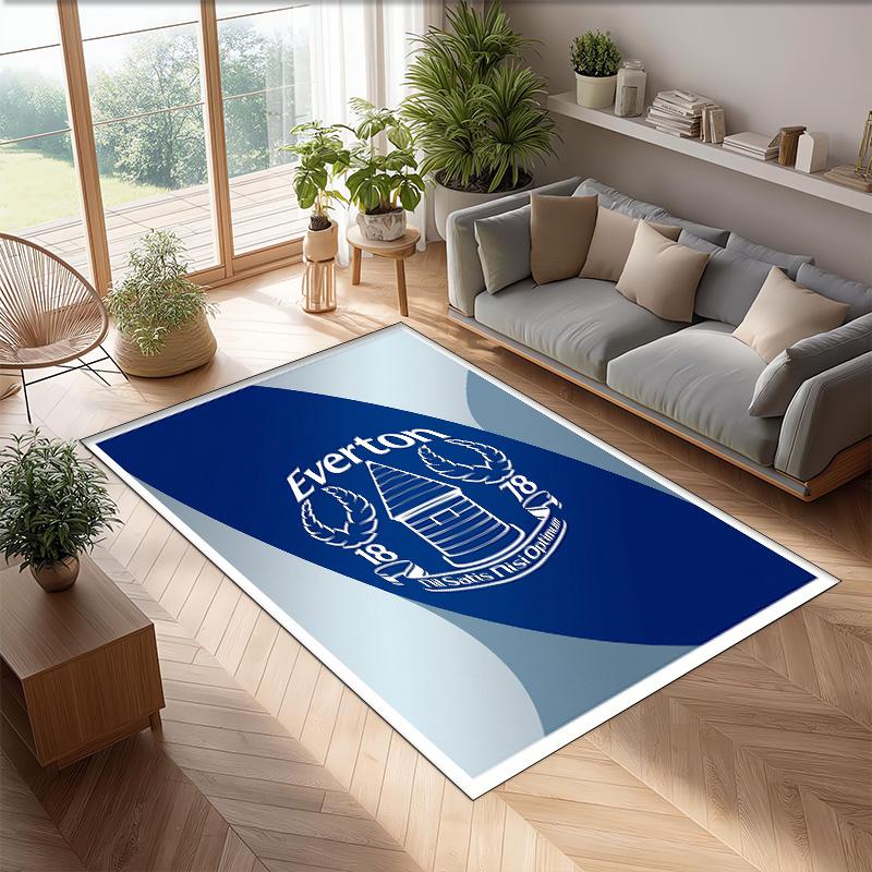 Everton Football Print Crystal Velvet Rug, Comfortable Water Absorbent Non Slip Indoor Floor Carpet