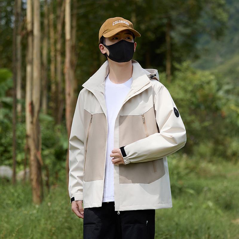 Men's & Women's Trendy Color Block Windbreaker: Wear-Resistant, Windproof, Waterproof Jacket for Spring/Autumn.