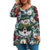 Women's Fashionable Casual Long Sleeved Plus Size  Print Top Plus Size Floral Print Top