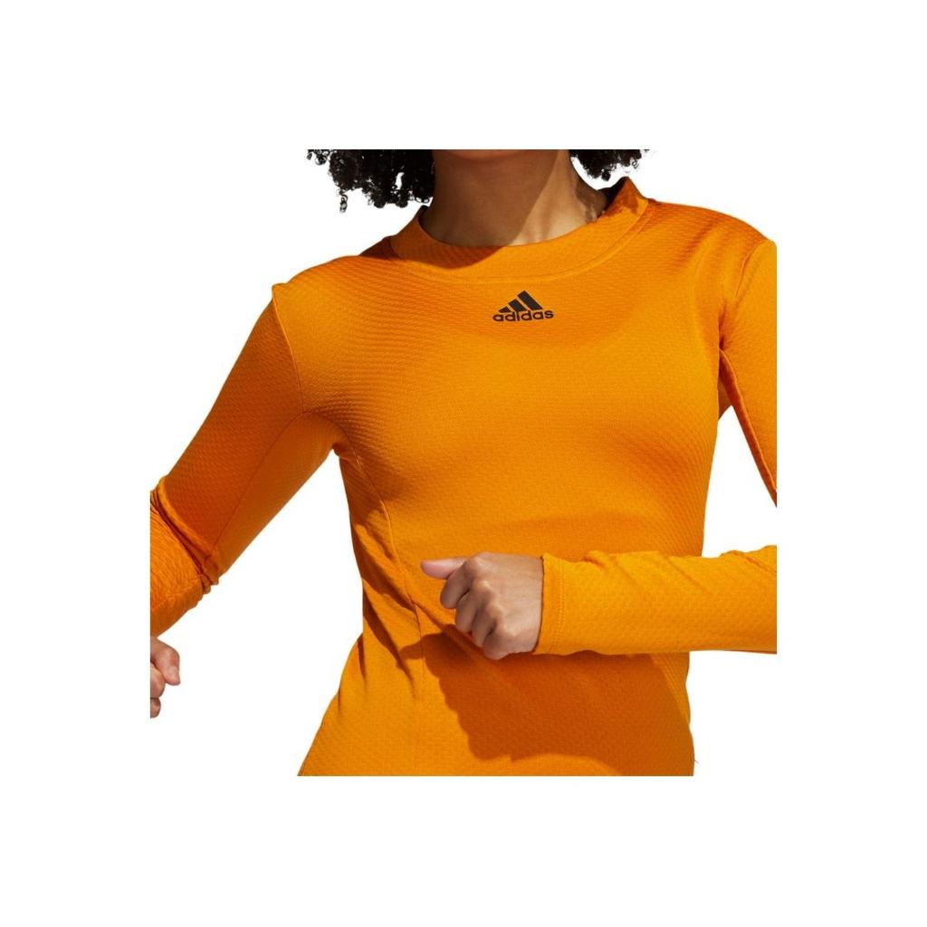 Adidas Cold.Rdy Sleeve Training Tee Solid Color Comfortable Slim Fit Long Sleeve T-Shirt Women Tops Orange H11214