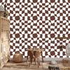 Wallpaper Casual Checkerboard Rust and White for Living Room and Bedroom 50x1000