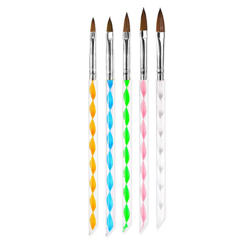 

ЙИКУЛИН. 5 шт. Кисть для дизайна ногтей 3D Кристальный цветок Моделирование Лепка Рисование акриловая кисть для дизайна ногтей Кисть для рисования Набор для маникюрного салона белый