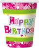 Kubeczki Happy Birthday Różowe, 270 Ml, 6Szt.