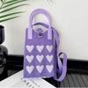 Sweet Love Knitted Mobile Phone Bag Mini Fashion Knitted Crossbody Bag Cute Korean Knit Handbag Phone Pouch