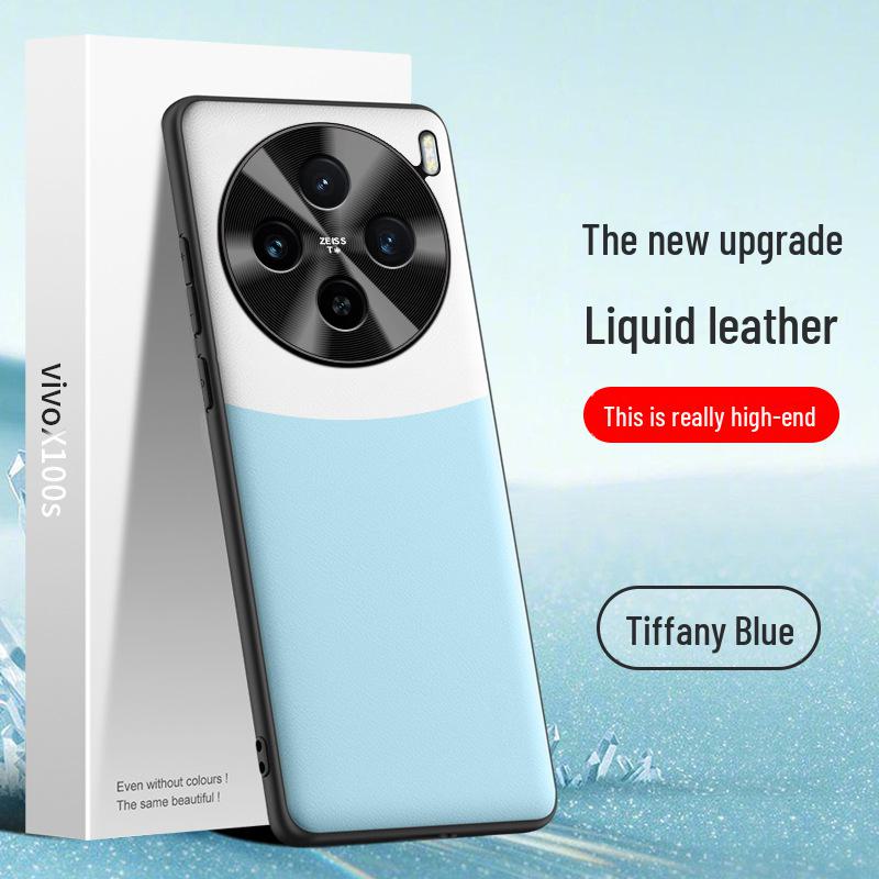 Husă din piele lichidă pentru vivo X100s, husă de protecție anticădere/antivegetă, design dintr-o singură bucată.