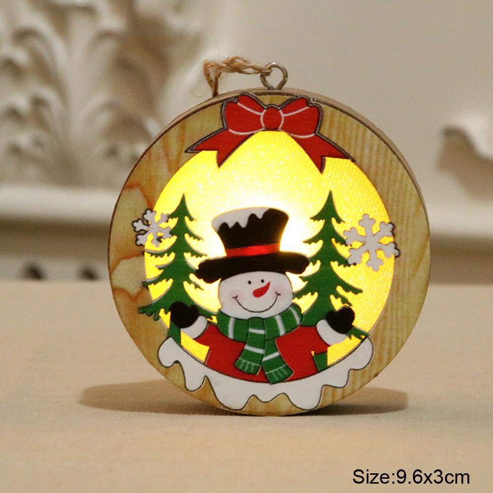 

1pc Christmas Decoration Wooden Luminous Pendant Christmas Tree Ornament Wooden Hanging Pendant for Christmas Children s Gifts