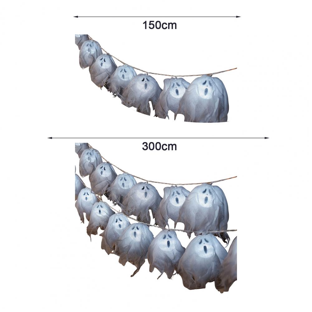 Spooky Ghost Light Decorations Halloween Ghost String Lights Handmade Led Ghost String Lights Garland for Halloween Party