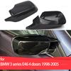 Replacement Car Side Door Rearview Side Mirror Cover Cap Parts Styling Carbon Look Black for BMW 3 Series E46 4 Doors 1998-2005