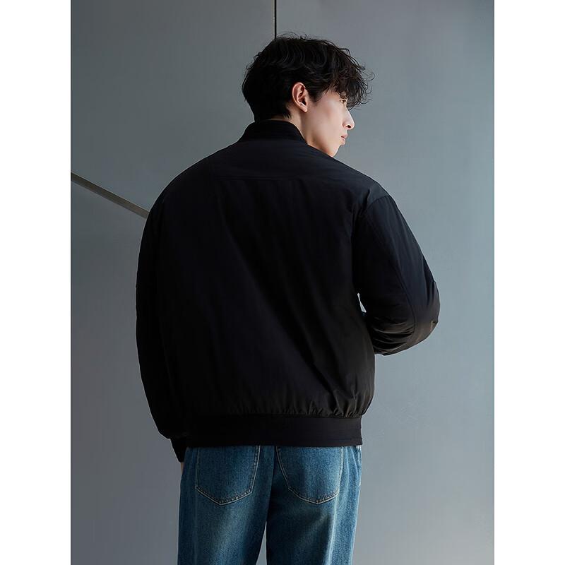 GXG Men's Classic Black Bomber Cotton Padded Jacket