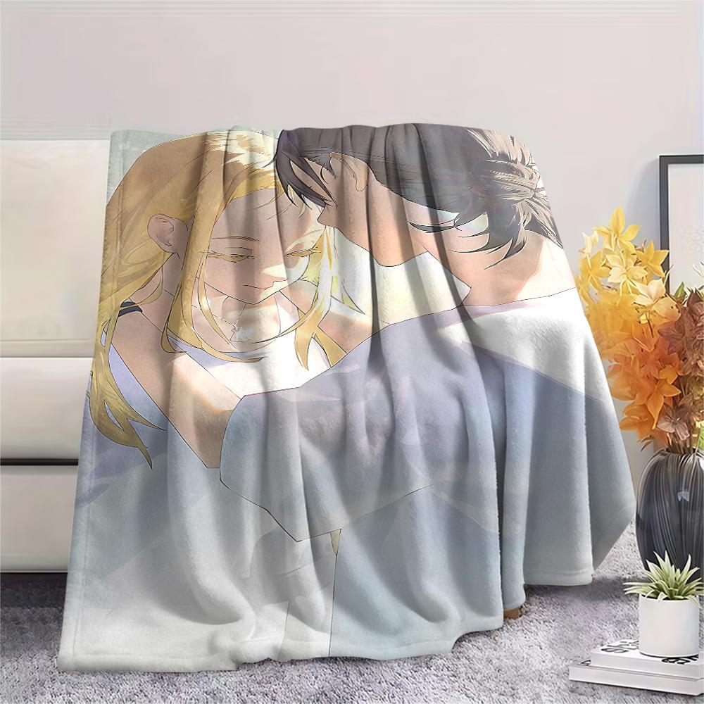 1PC Summer time Rendering Print Flannel Blanket, High quality All Seasons, Home Decor, Warmth and Comfort, Perfect for Christmas Gifts
