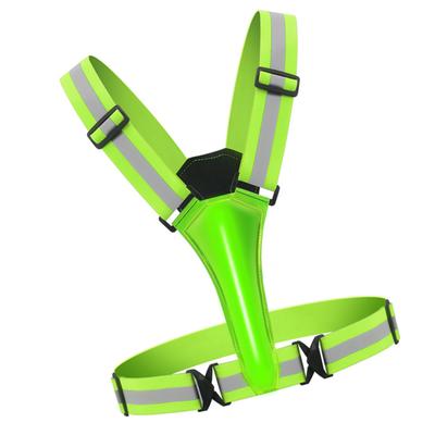 Led Reflective Running Vest Light with Strap High Visibility Up To 300m Elastic Fabric for Adults Kids