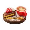 Dollhouse Miniature bread and cake serving tray, simulated mini ornaments, food toy model, coffee cup and spoon accessories