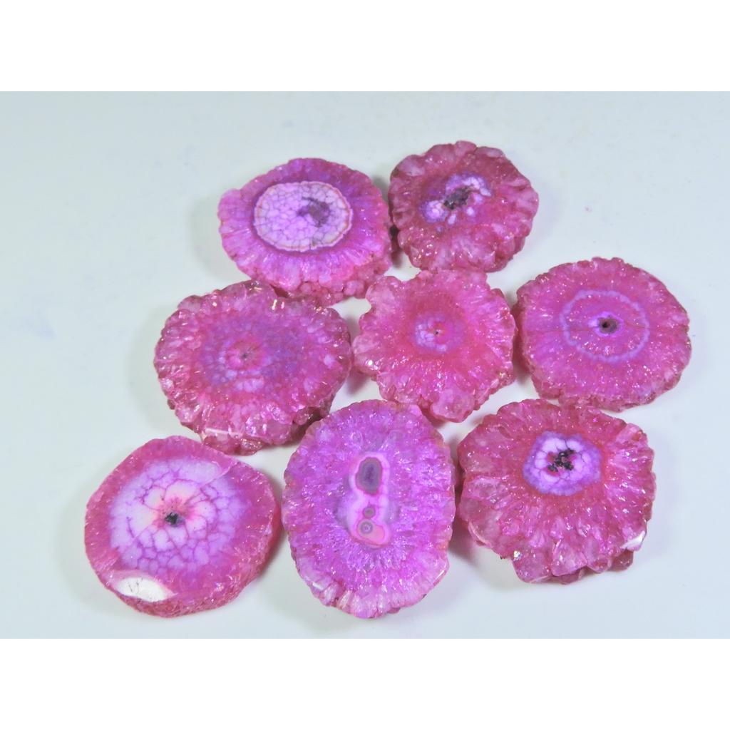 424Cts. Dyed Solar Druzy Agate Mix Shape Cabochon Loose Gemstone 08 Pcs Lot A-684