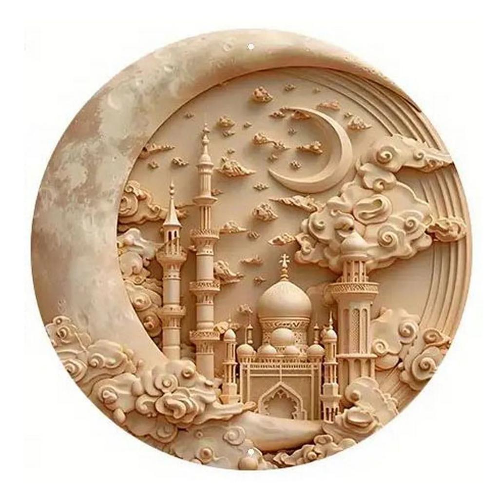 Retro Round Metal Tin Signs Sun And Moon Face Decor Pattern Nostalgic Iron Painting Novelty For Cafe Bar Man Cave Wall Decor