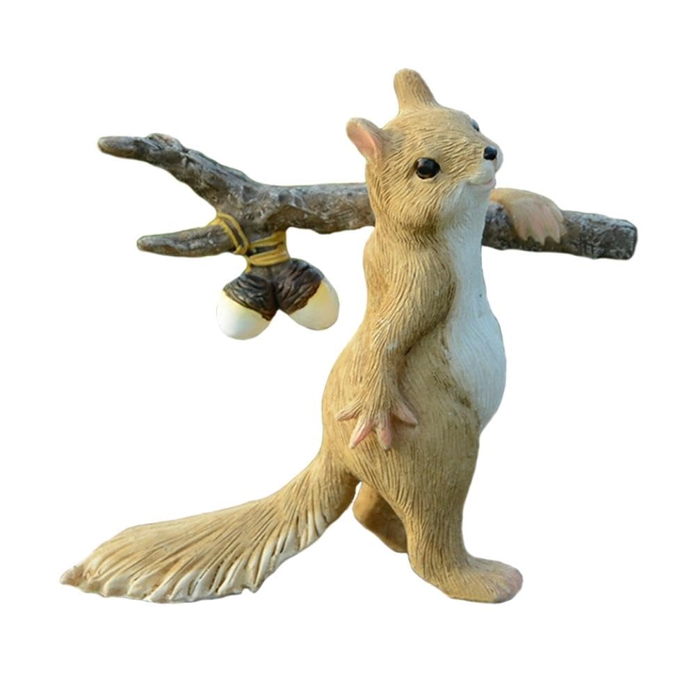

[STSG] Фигурка белки Садовый орнамент Интерьерный декоративный предмет из смолы Сад (Белка несет дерево) коричневый