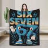 Six Seven 67 Steal A Brainrot Meme Flannel Blanket Warm Throw Blanket for Bedroom Decorative Novelty Bedspread Sofa Bed Cover