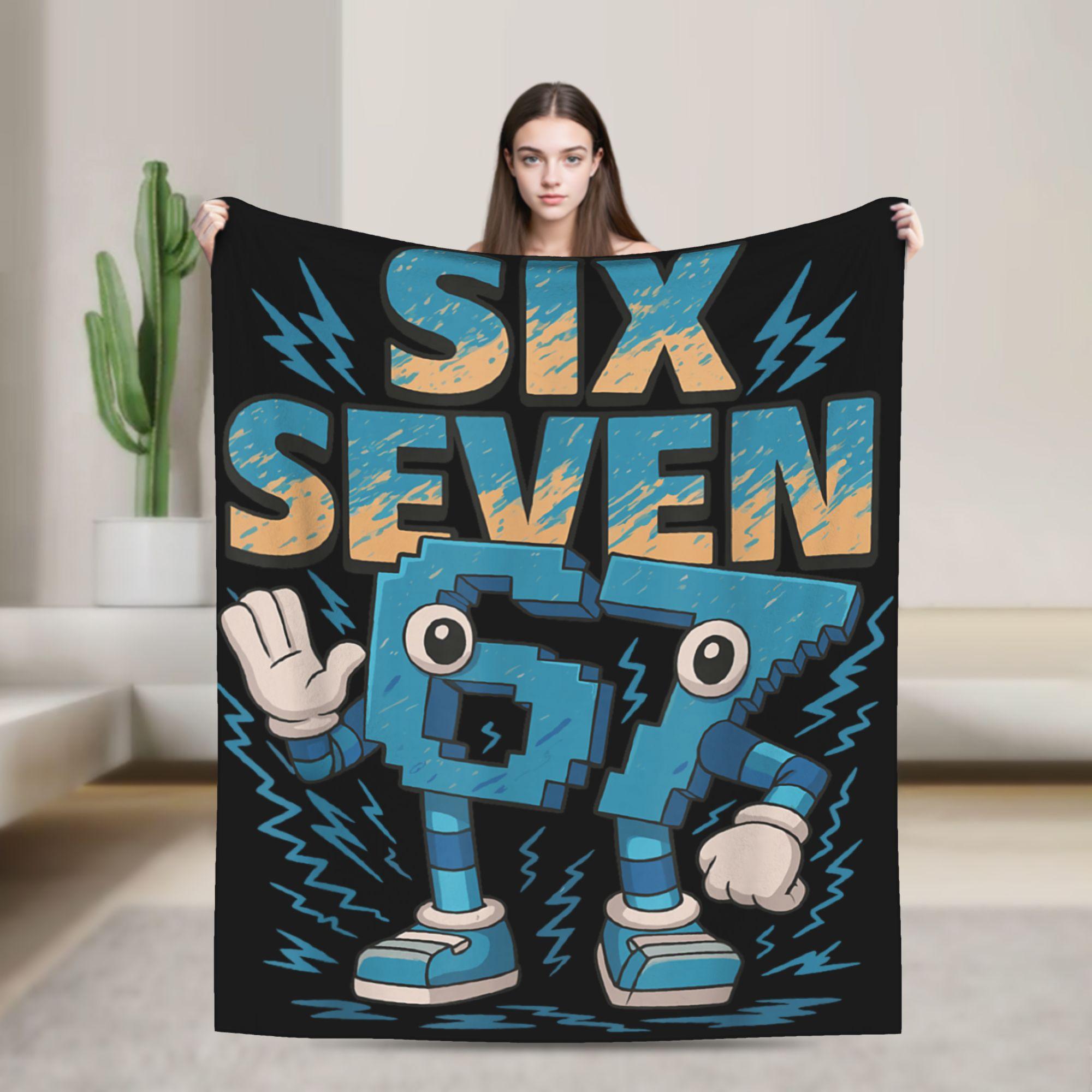 

Six Seven 67 Steal A Brainrot Meme Flannel Blanket Warm Throw Blanket for Bedroom Decorative Novelty Bedspread Sofa Bed Cover 75cmx90cm