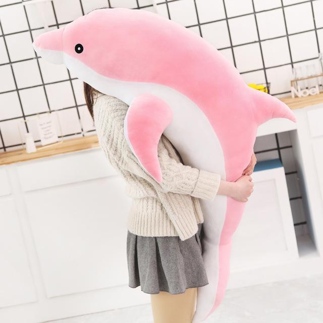 30/50cm Kawaii Weiche Delfin Plüschtiere Puppen Gefüllte Daunenbaumwolle Tier Nickierkissen Kreatives Kinderspielzeug Weihnachtsgeschenk Für Mädchen 30cm