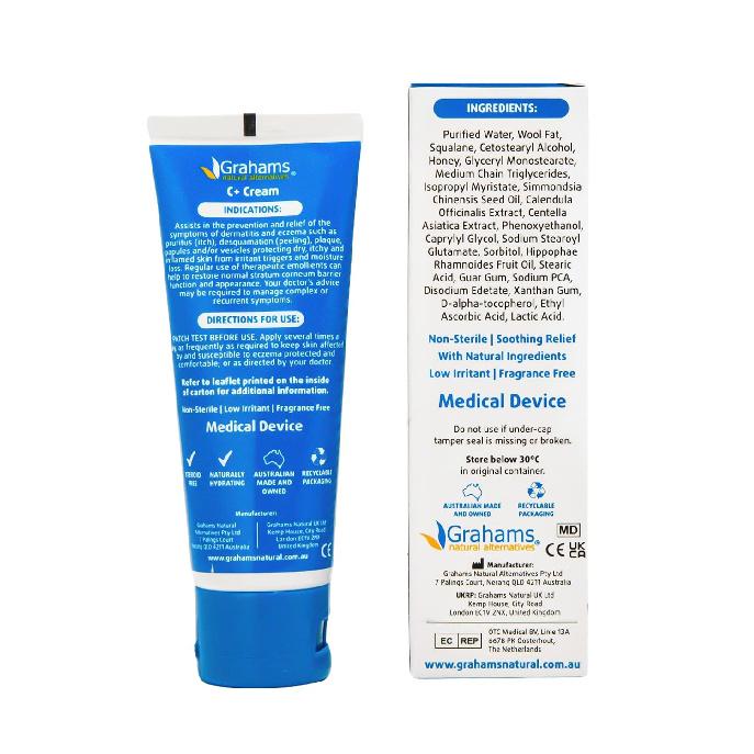 C+ Eczema Cream for Adults - Lotion for Extremely Dry Skin, Inflammation, Redness, Itch Relief & Dermatitis - Manuka Honey & Calendula - Clinically