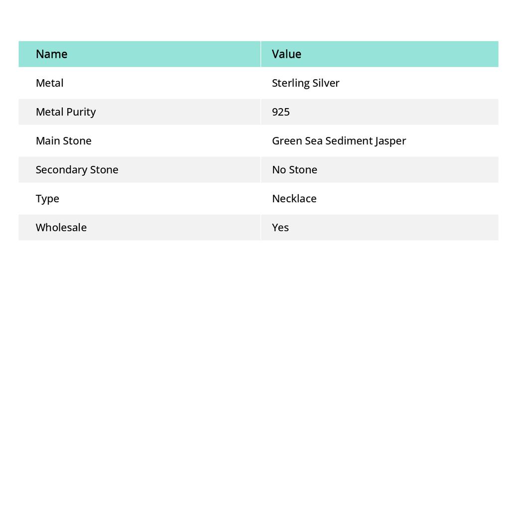 Natural Green Sea Sediment Jasper 925 Sterling Silver Jewelry Necklace 18" I1A41